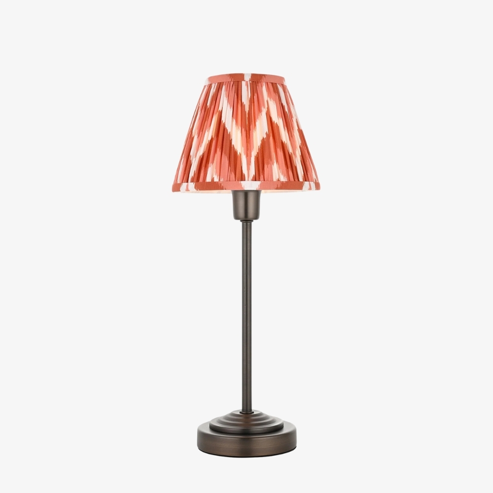 Bronzuno Patterned Fabric Table Lamp - Brass or Bronze Finish Modern-Bohemian Bedside & Living Space Light T957