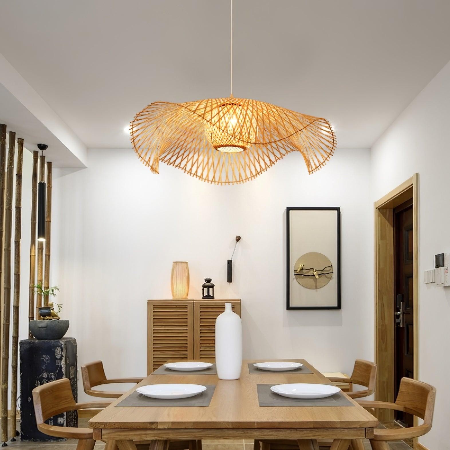 Bamboo Lotus Leaf Pendant Lamp P004