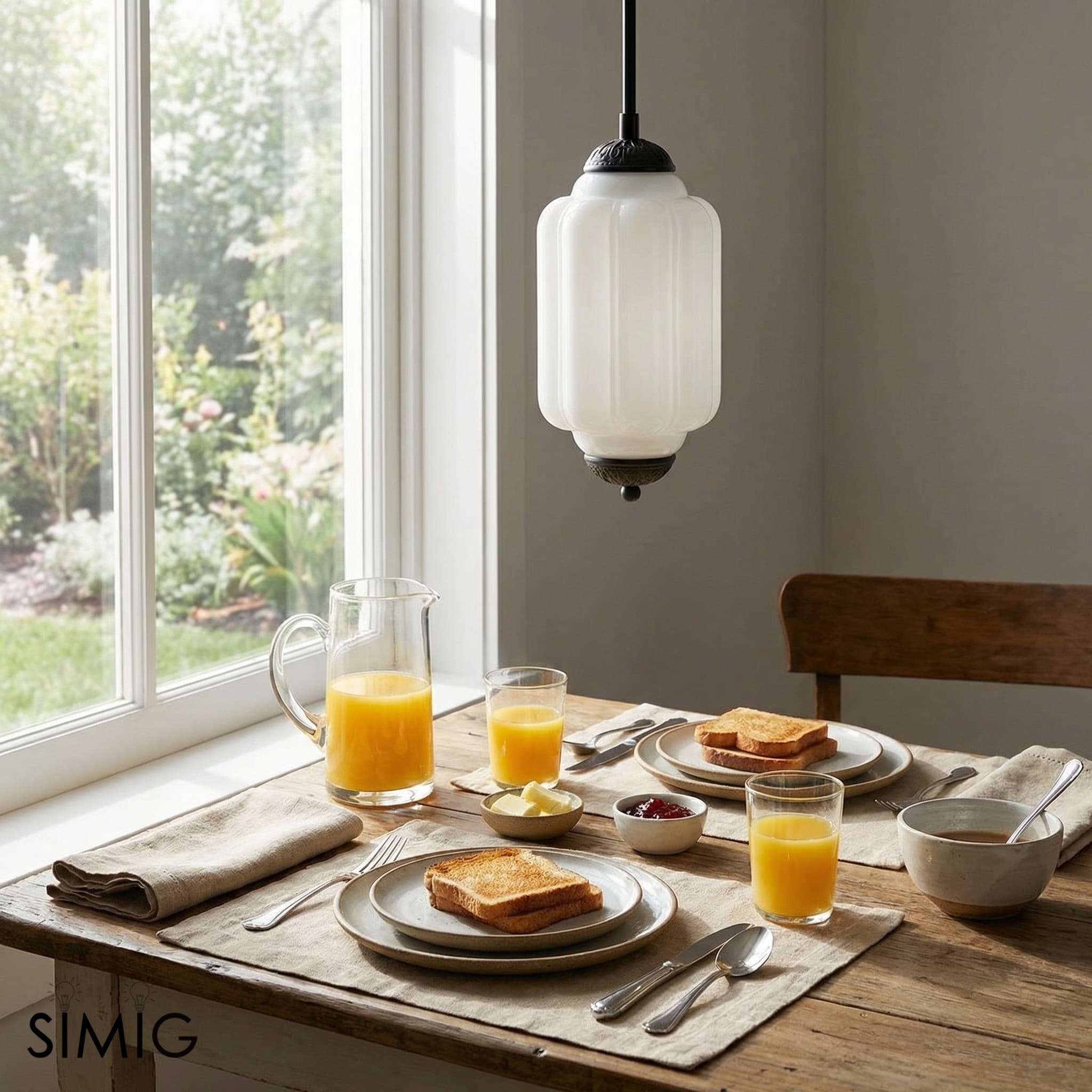 Eloise Elegant Glass Hanging Lamp - Retro Style for Breakfast Nooks T289