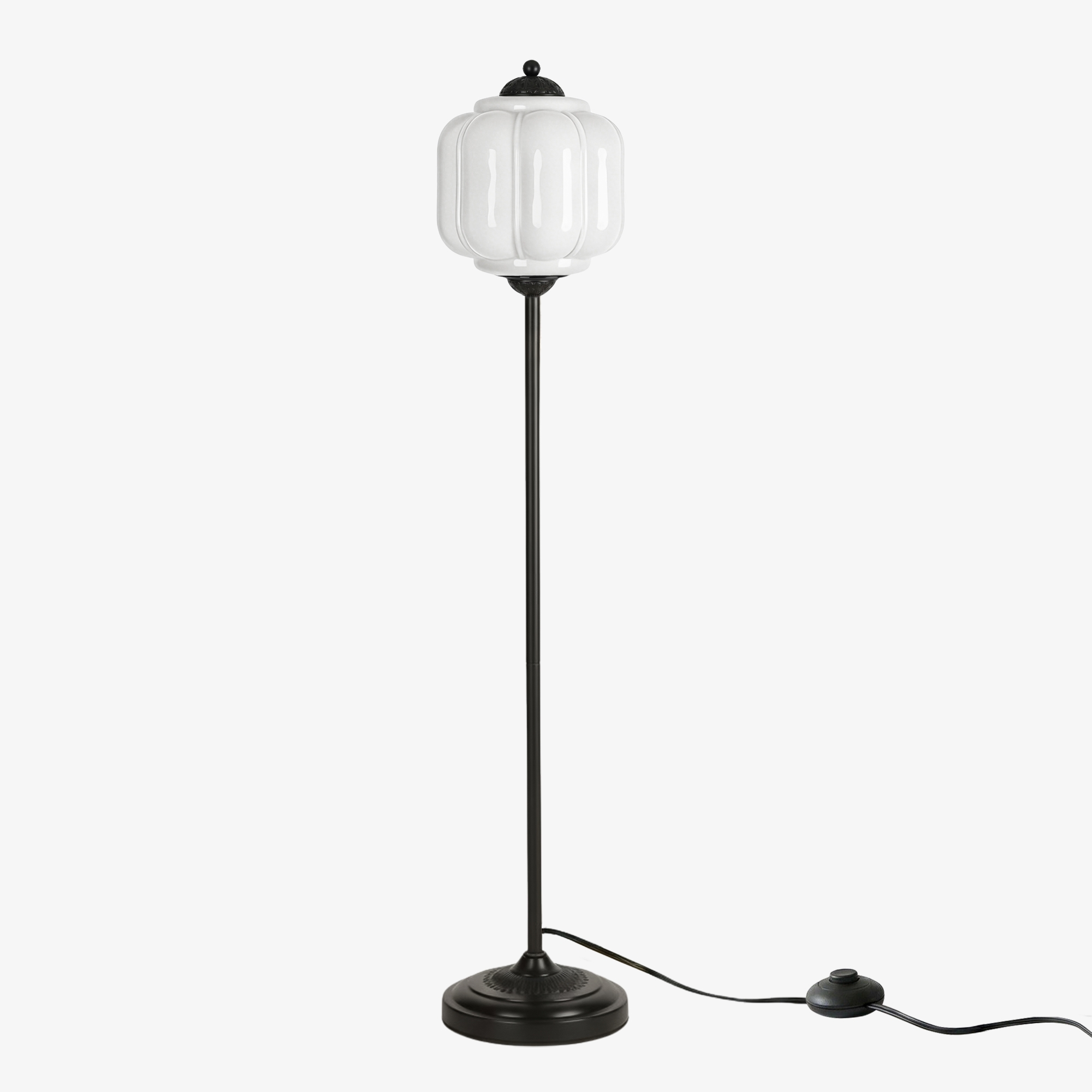 Eloise Pumpkin Glass Floor Lamp - Retro Lighting for Living Room T1169