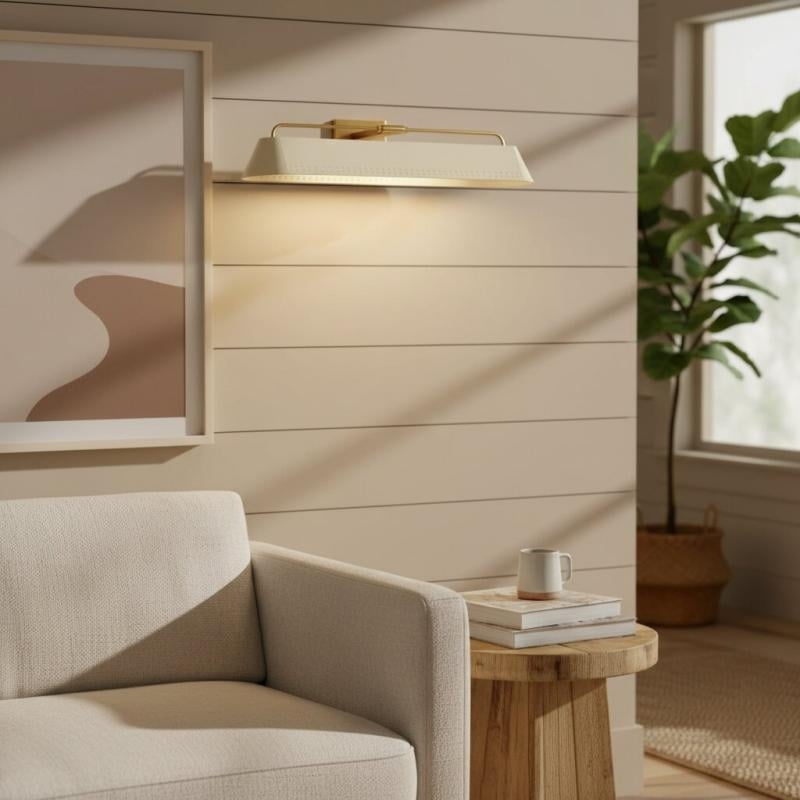 Libris Wall-Mounted Picture Light - Modern Steel Frame with Soft Sand Shade for Entryway T606