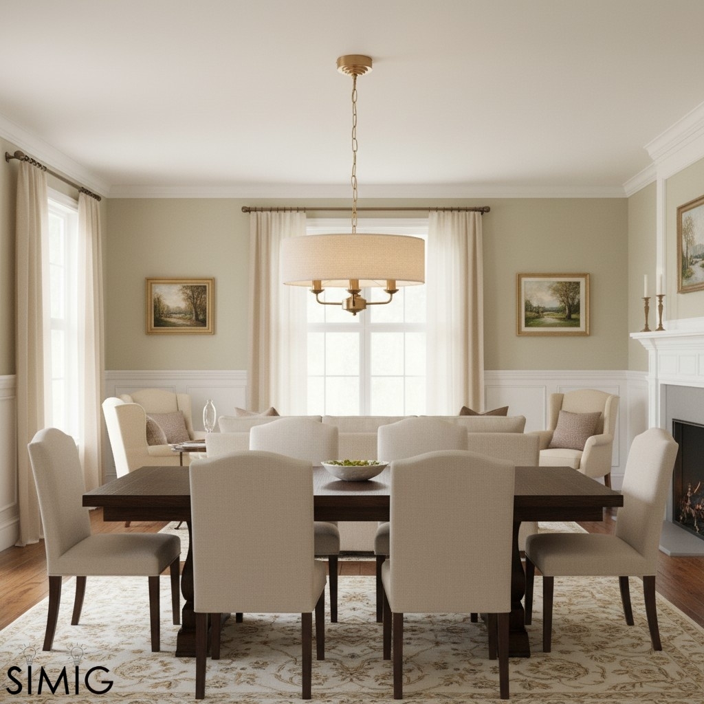 Tela Pendant - Elegant Linen Shades and Classic Dining Room Lighting T667