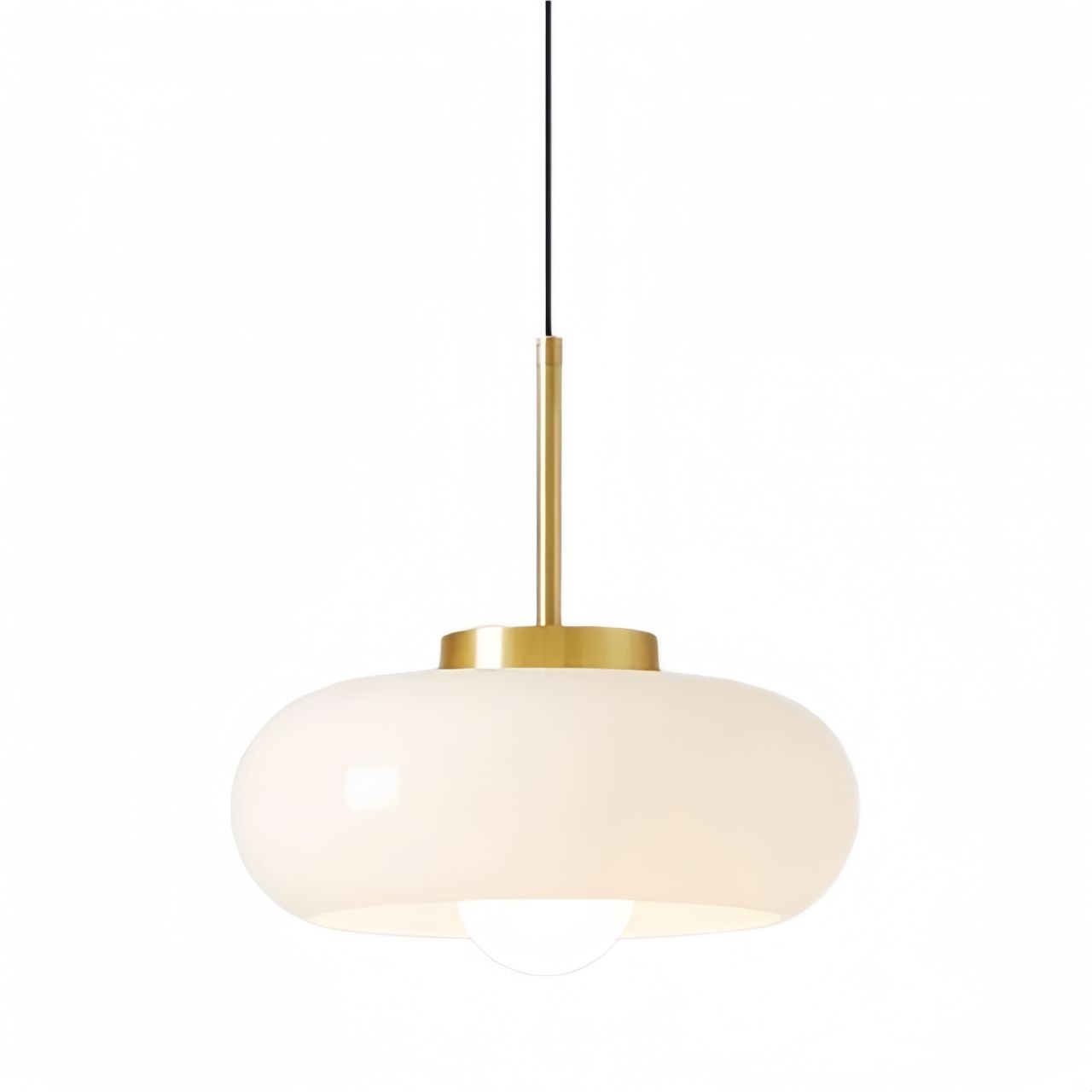 Vintage Bauhaus Round Glass Pendant Light S119