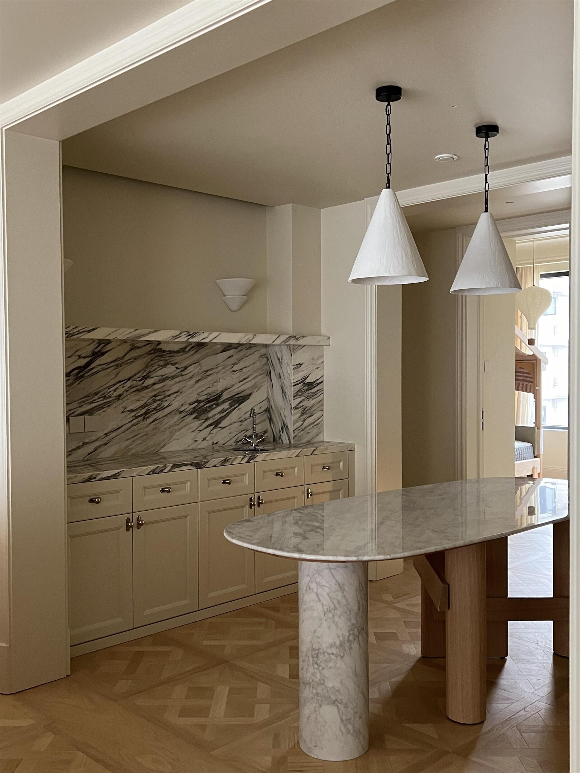 White Plaster Pendant Lamp T1865