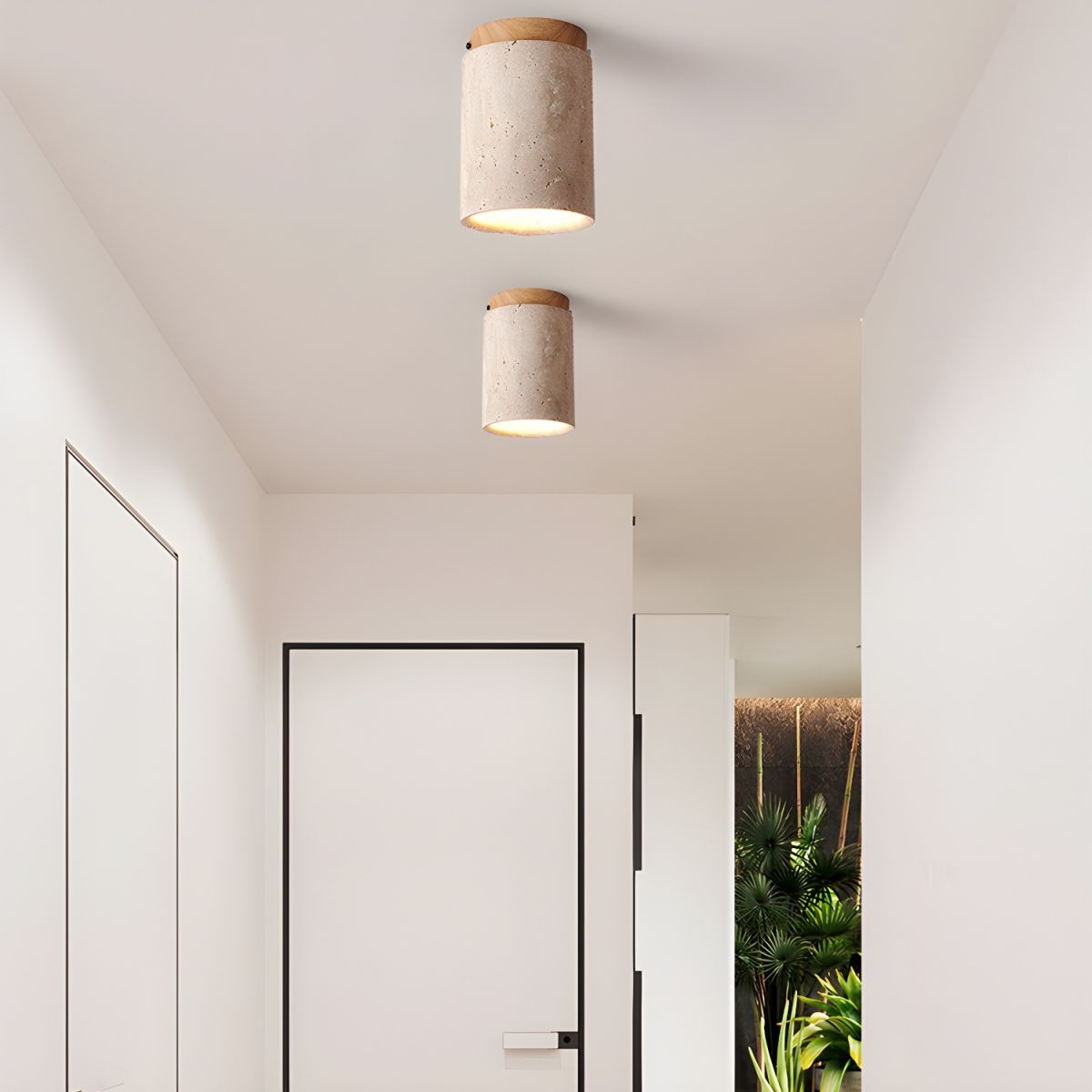 Marble Travertine Column Ceiling Lamp M405