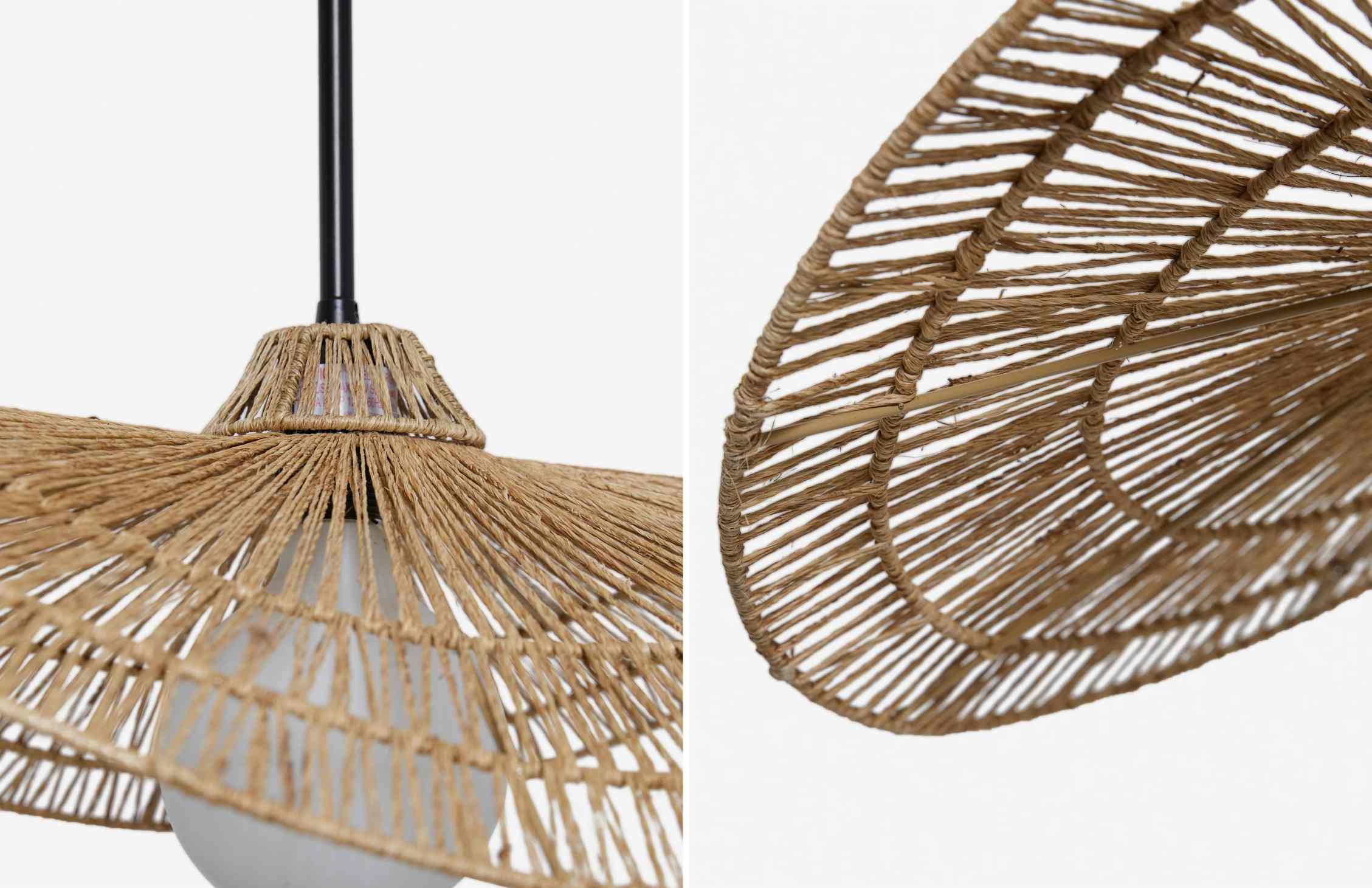 Florevian Tiered Shade Pendant Light with Woven Textured Design for Dining Room T670