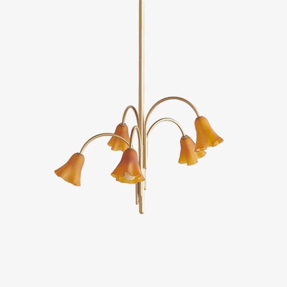 Bellina Lily Glass Flower Chandelier - Romantic Lighting for Interior T280