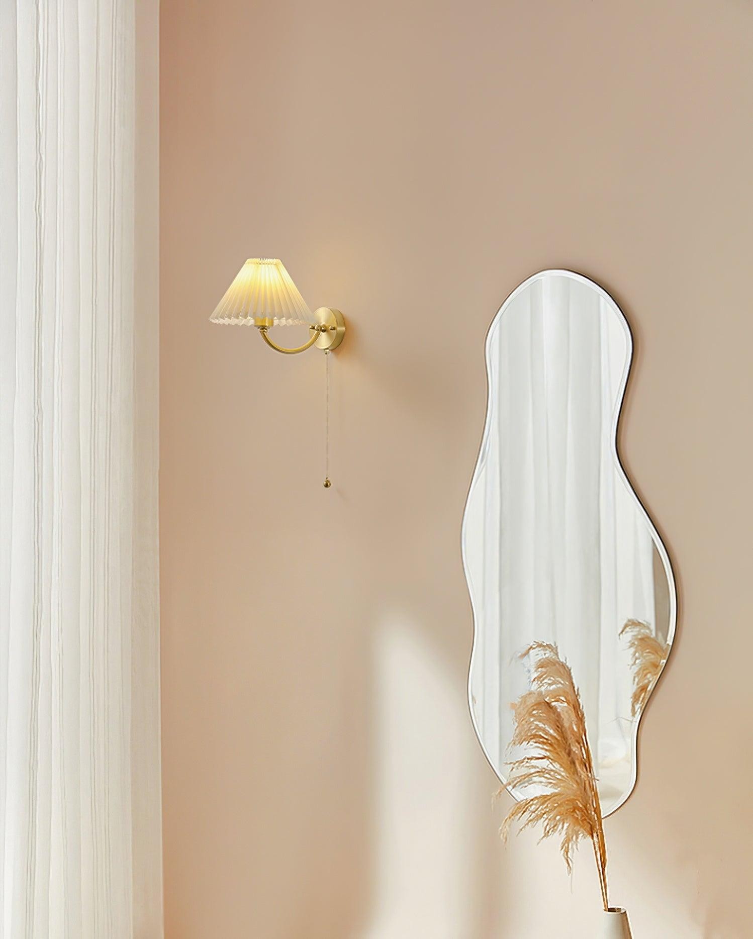 Modern Minimalist Luxury Fabric Brass Wall Lamp For Living Room M331