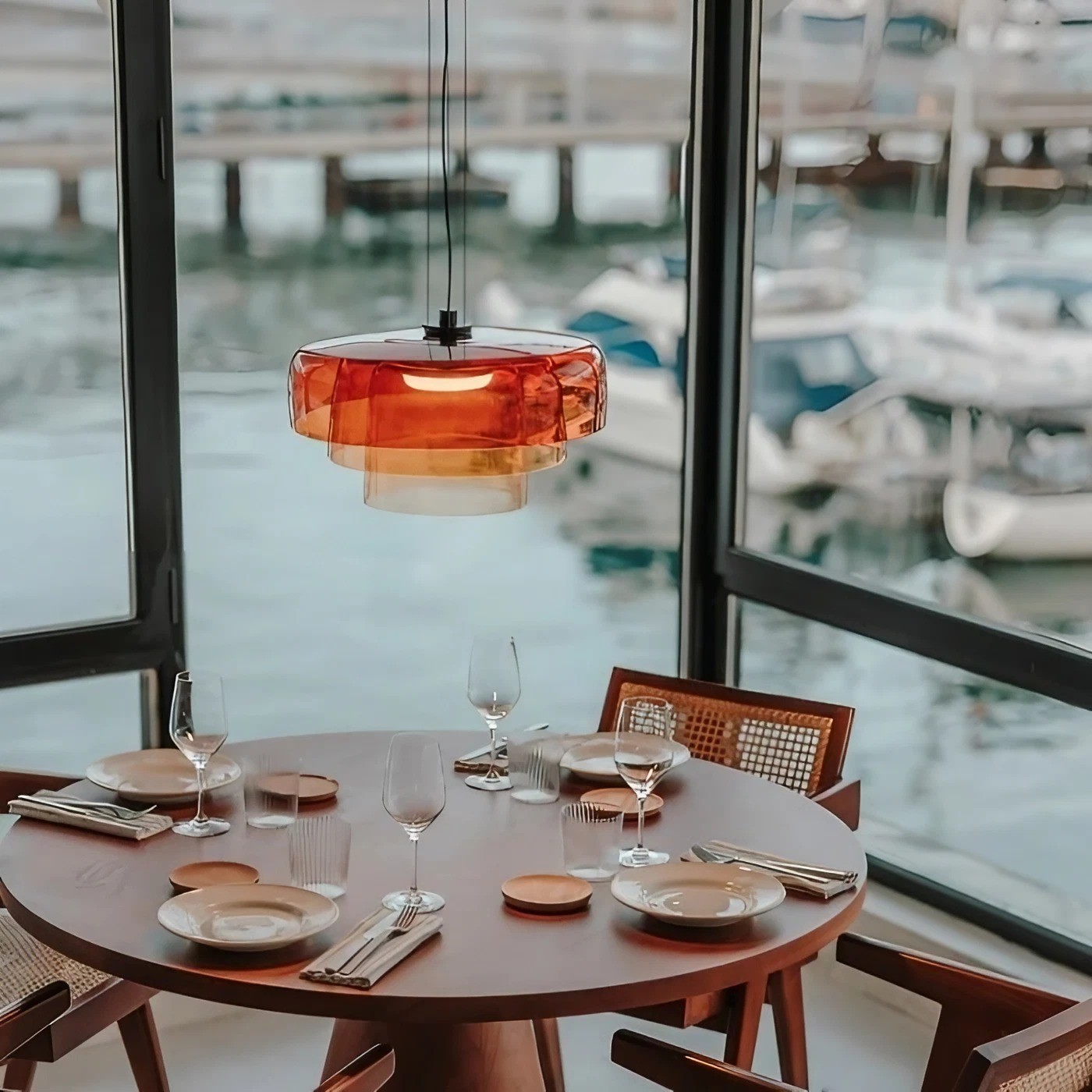 Lark 3 Shade Modern Glass Pendant Light