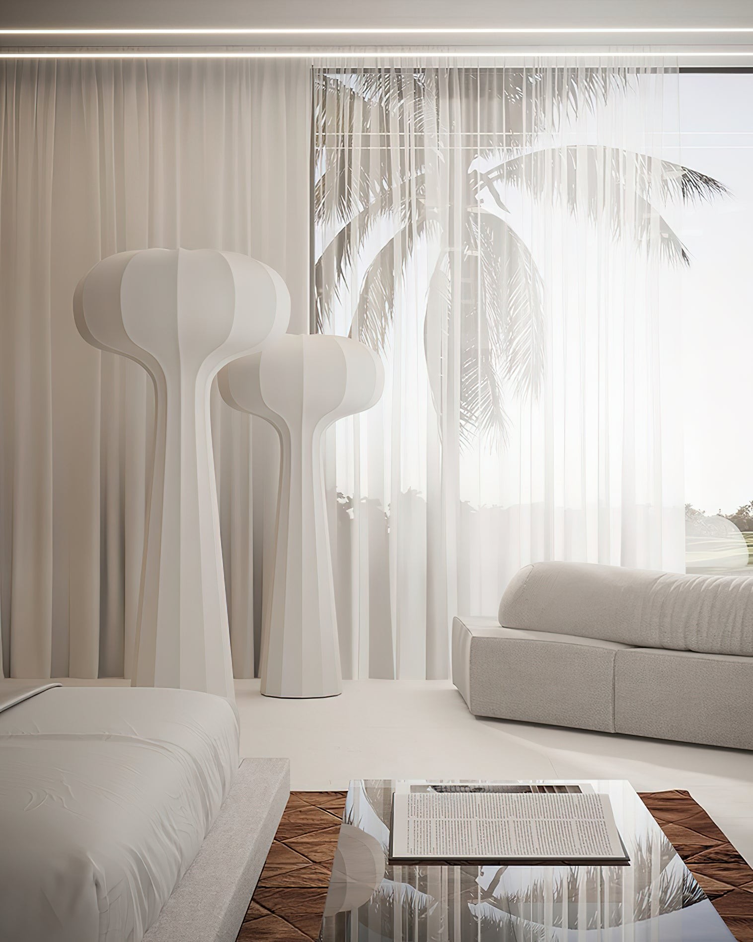 Classic Stripe Silk Floor Lamp M408