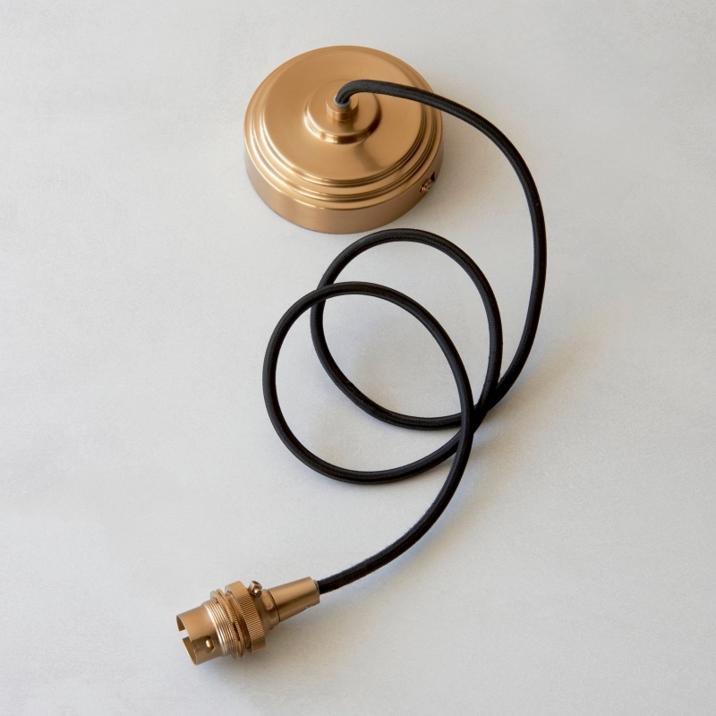 Plaitar Modern Brass Pendant Light - Minimalist Ceiling Fixture with Braided Cord for Hallways T993