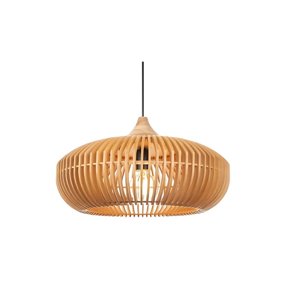 The Halo of Zen Japandi Wood Pendant Light T2061