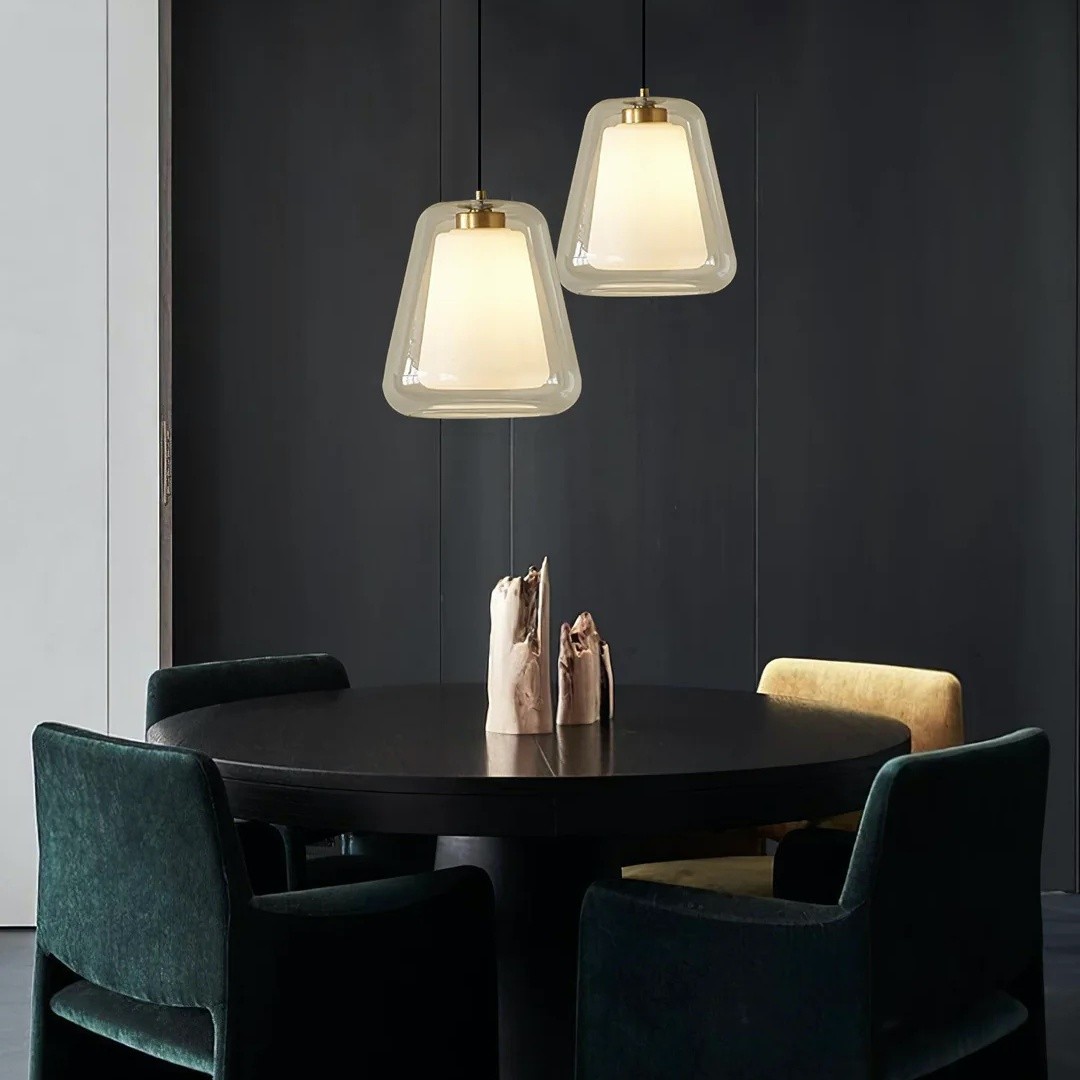 Modern Gold Pendant Light with Clear Glass Shade S221