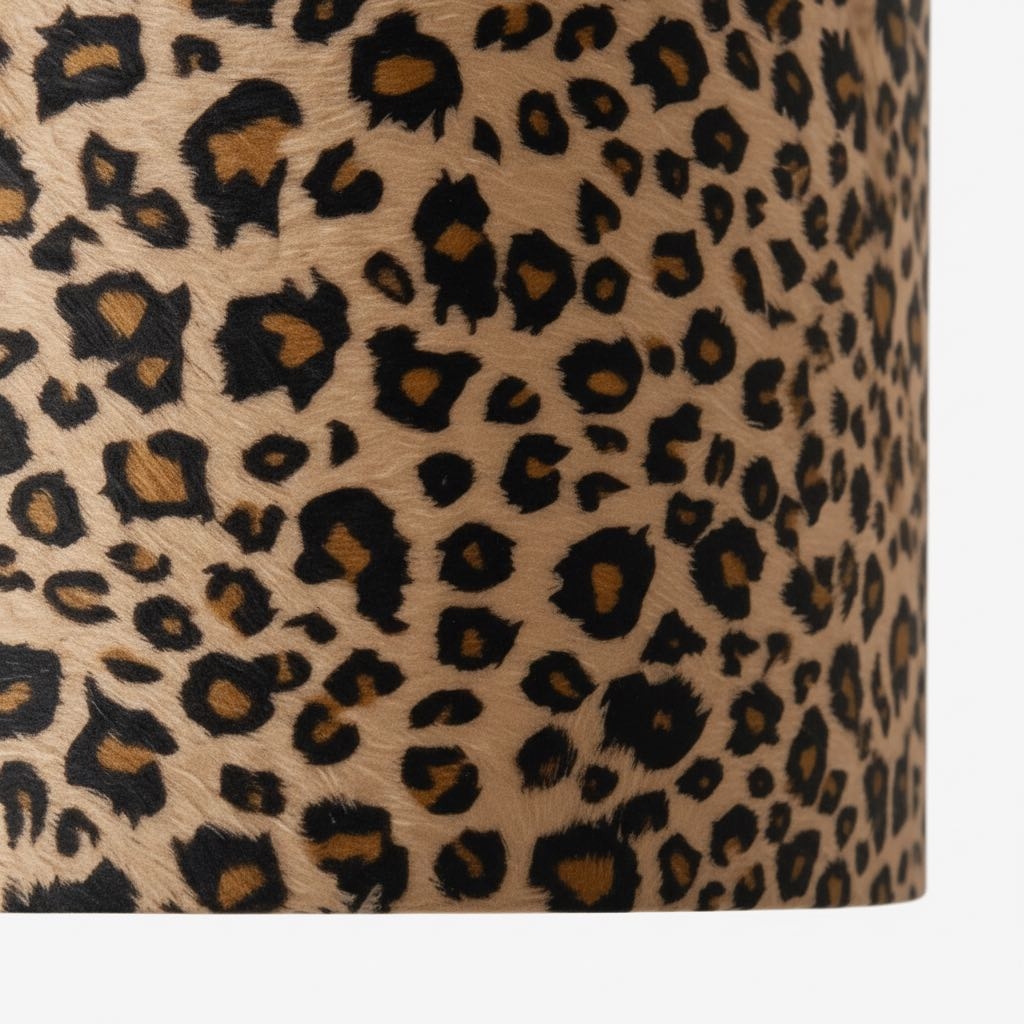 Wildlux Leopard Pattern Statement Drum Lampshade - Decorative Fabric Shade for Home Interiors T1122
