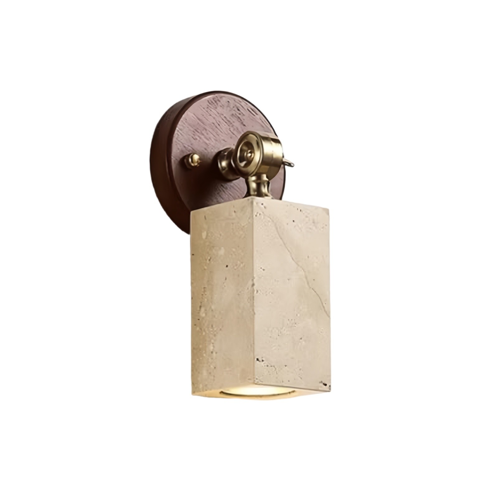 Travertine And Wood Wall Sconce – Rectangular Or Cylindrical Design S320