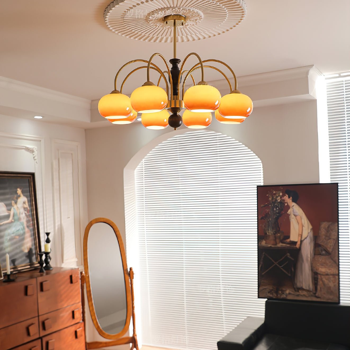 Retro Bauhaus Arch Chandelier M578