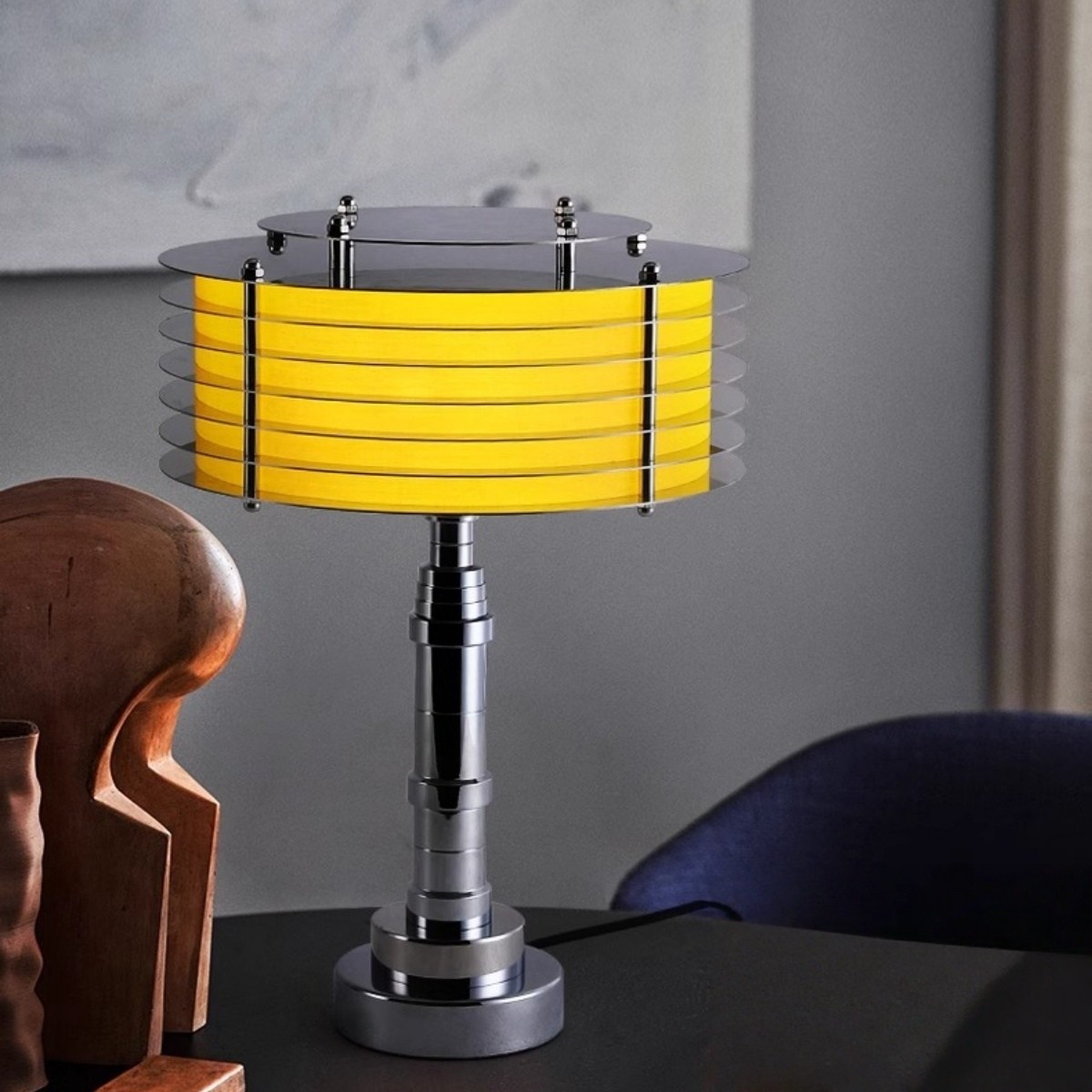 Modern Layered Lamps in Stainless Steel – Table & Floor Options S257