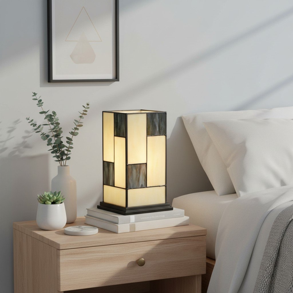 TF Manchester Square Table Lamp - Classic Glass for Living Room and Bedroom T1019