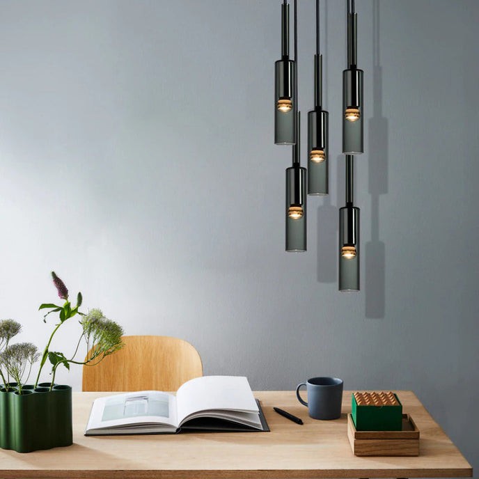 Modern Cylindrical Glass Pendant Light G42