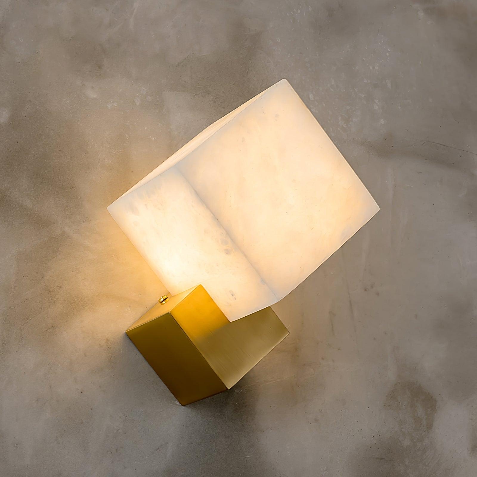Block Alabaster Wall Sconce T1611