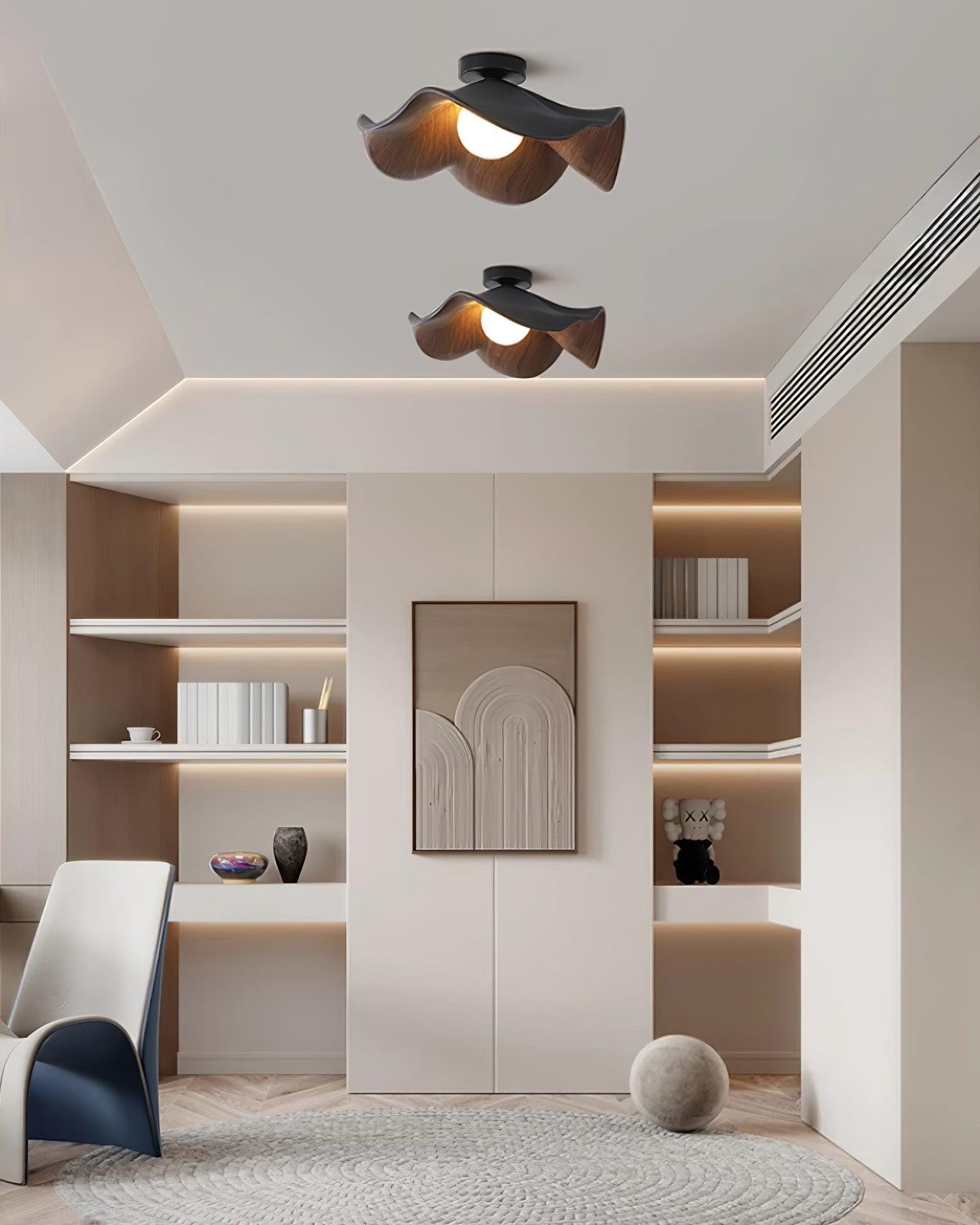 New Modern Simple Walnut Grain Ceiling Light M71
