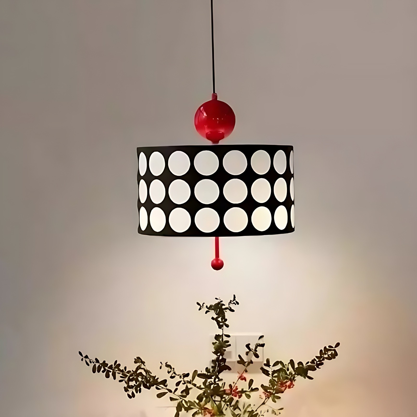 Polka Dot Lattice Pendant Lamp - French Vintage Light for Dining M165