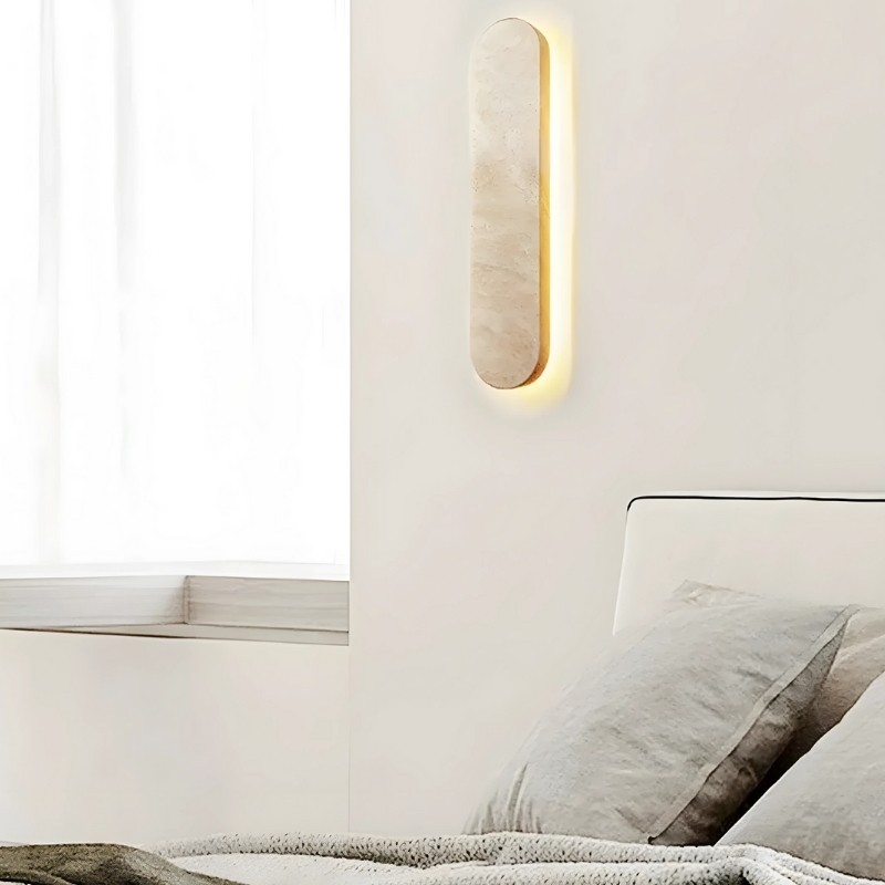 Waterproof LED Long Strip Travertine Wall Lamp - Japanese Style Minimalism S325