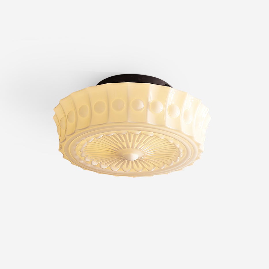 Rigidus French Vintage Glass Cream Style Ceiling Light M52