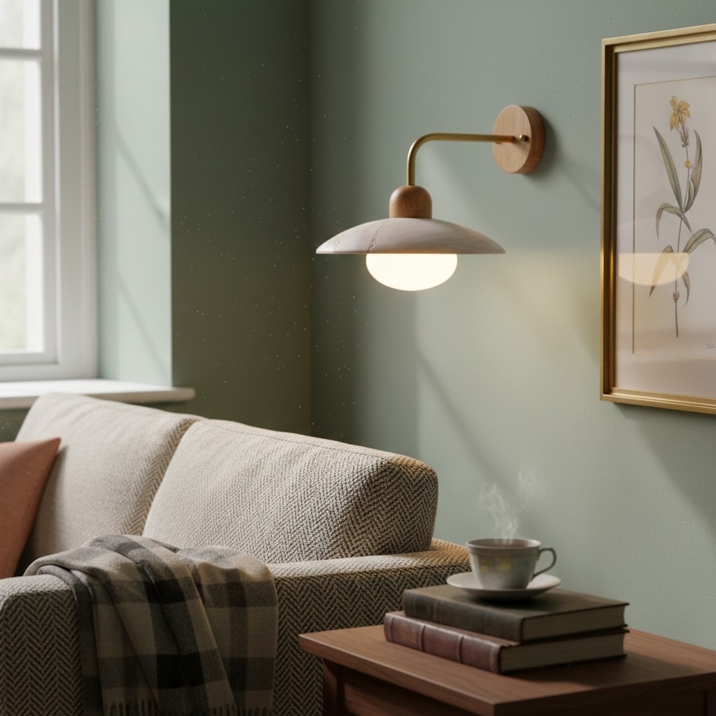 Discra Minimalist Sculptural Circular Wall Lamp —  Natural Style Wall Fixture for Hallway and Bedroom U18