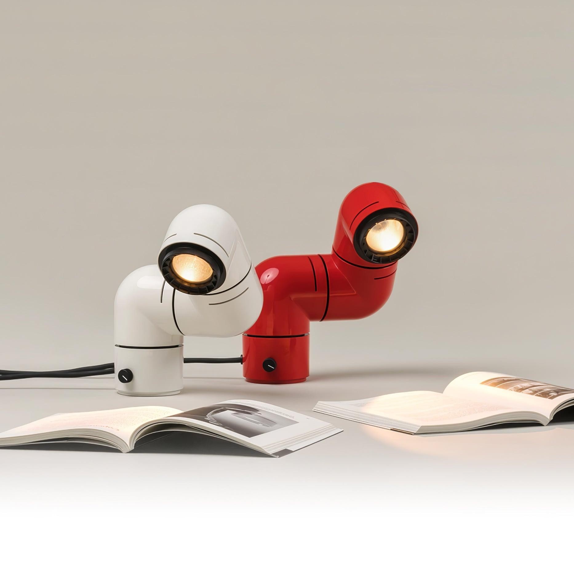Red Tubular Table Lamp Suitable For Bedroom M504
