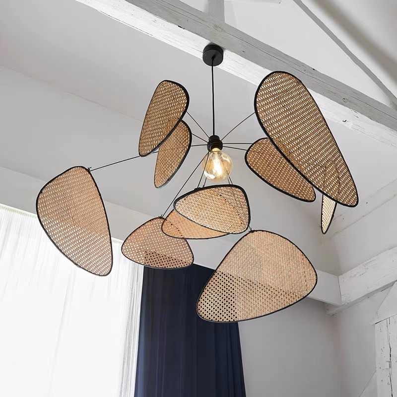 Screen Cannage Pendant Light - Woven Rattan Design for Living Room