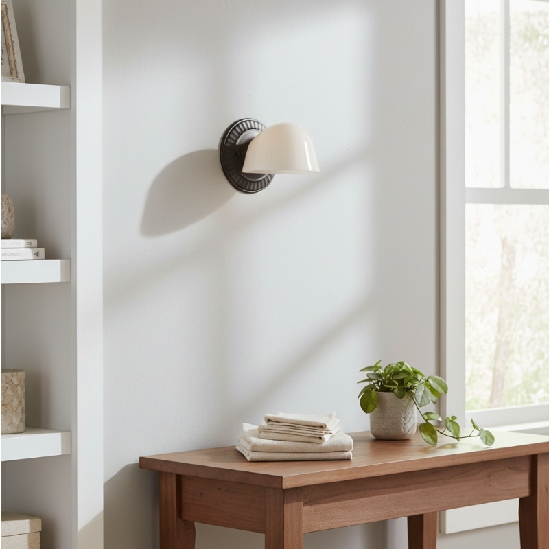 Fiea Fluted Wall Sconce - Art Deco Inspired Design with Soft Ambient Lighting for Bathroom or Bedroom T813