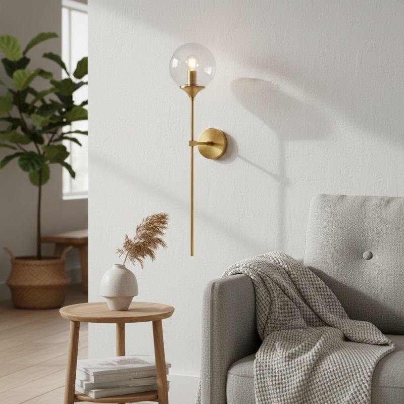 Beanaura Wall Lamp Nordic Glass Ball Metal Design – Modern Indoor Lighting for Living Room T1097