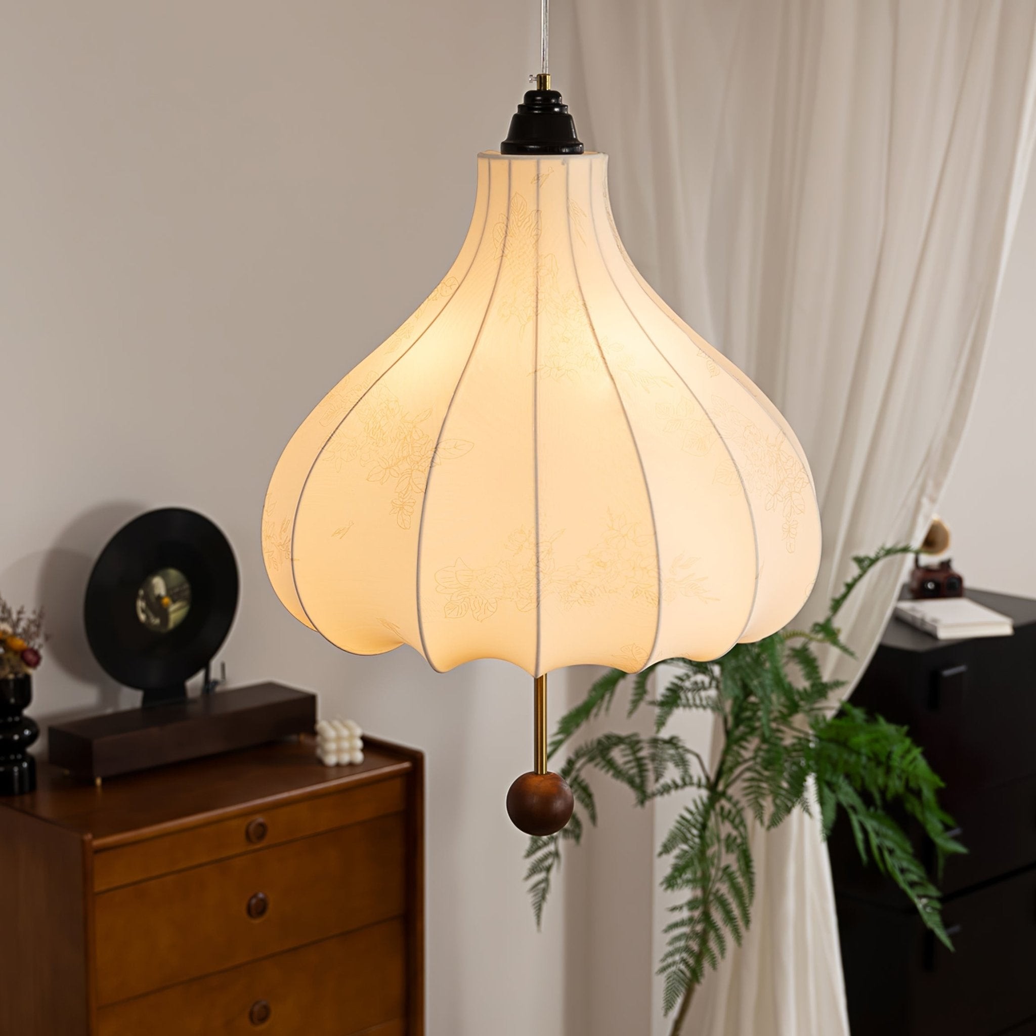 Retro Chestnut Fabric Pendant Light M465