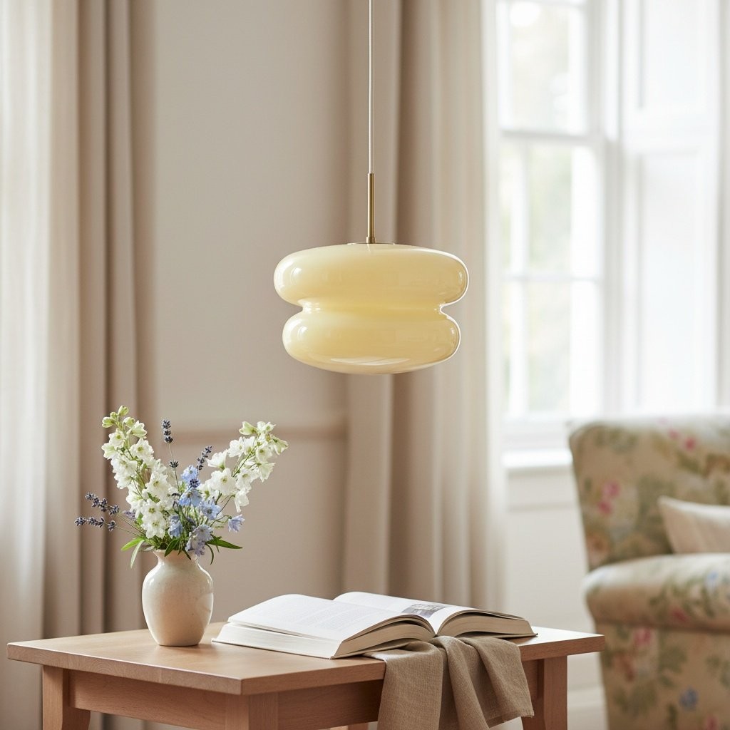 Orra Opal Glass Dome Pendant - Modern Hanging Light for Kitchen T421
