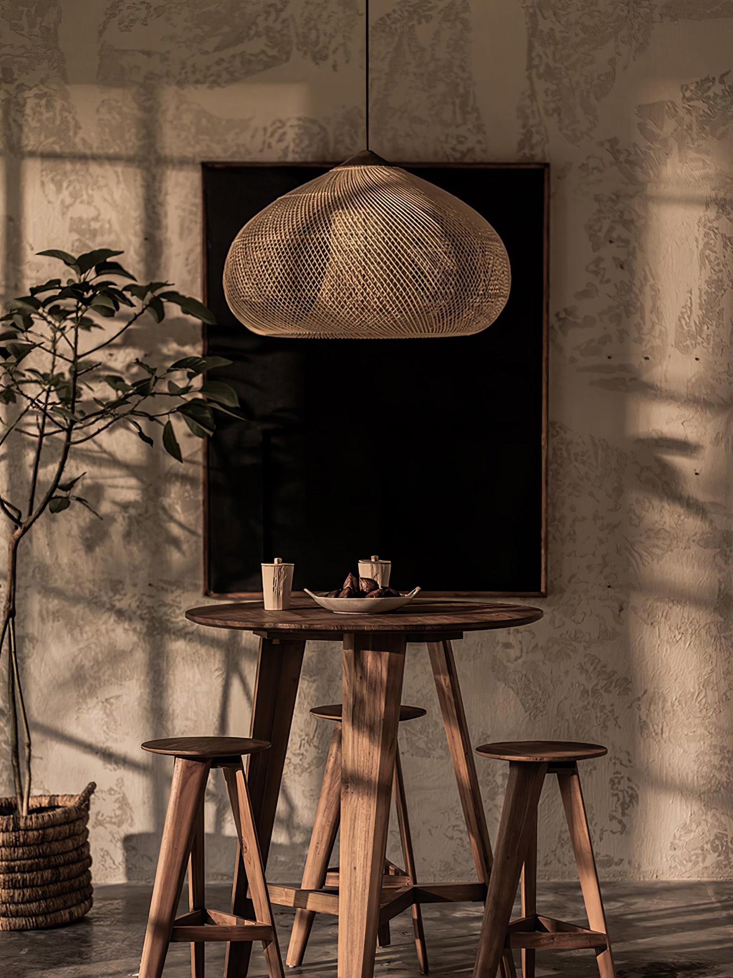 Harp Braided Rattan Pendant Lamp T048