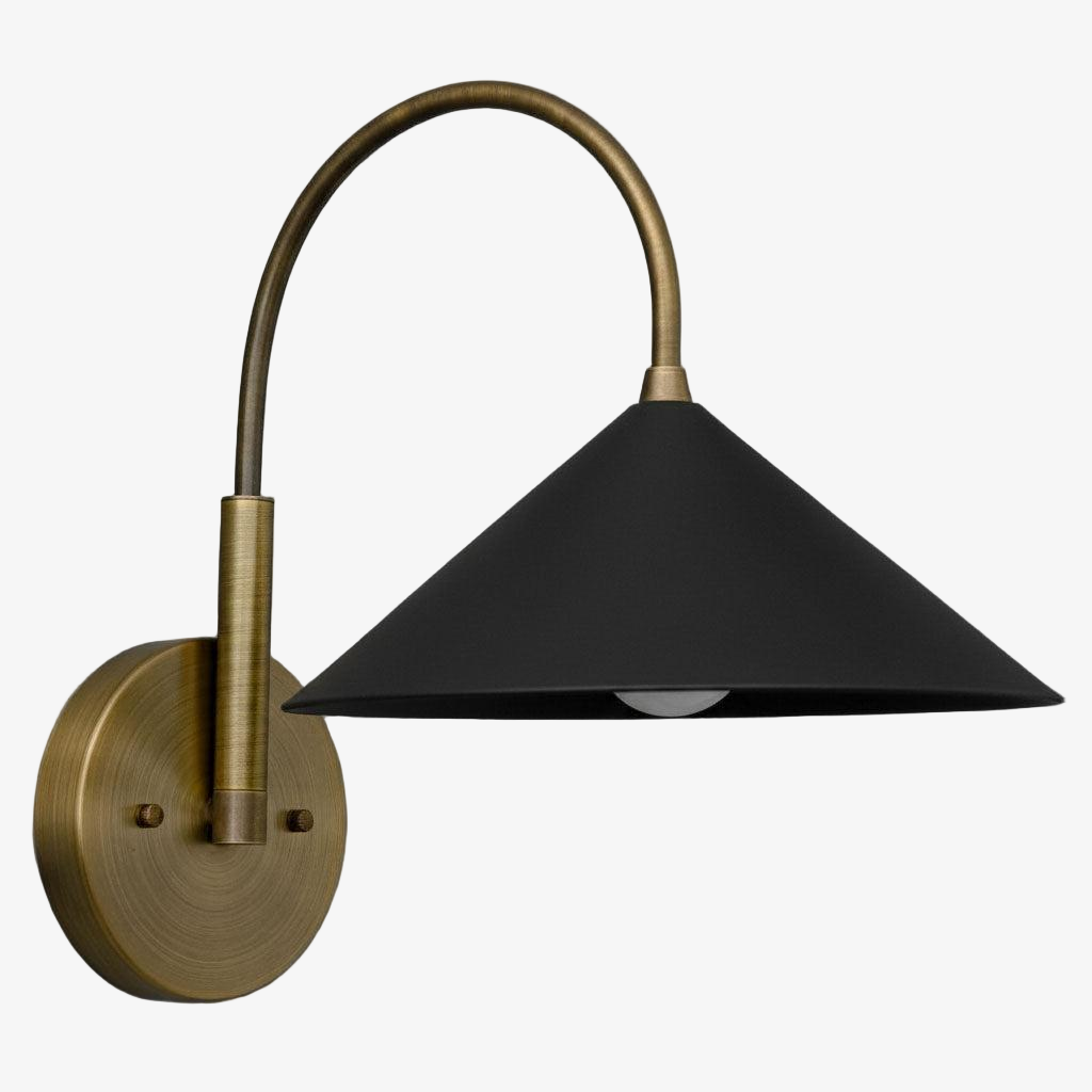 Curva Elegant Arc Cone Wall Sconce - Contemporary Reading Nook Wall Lighting T394