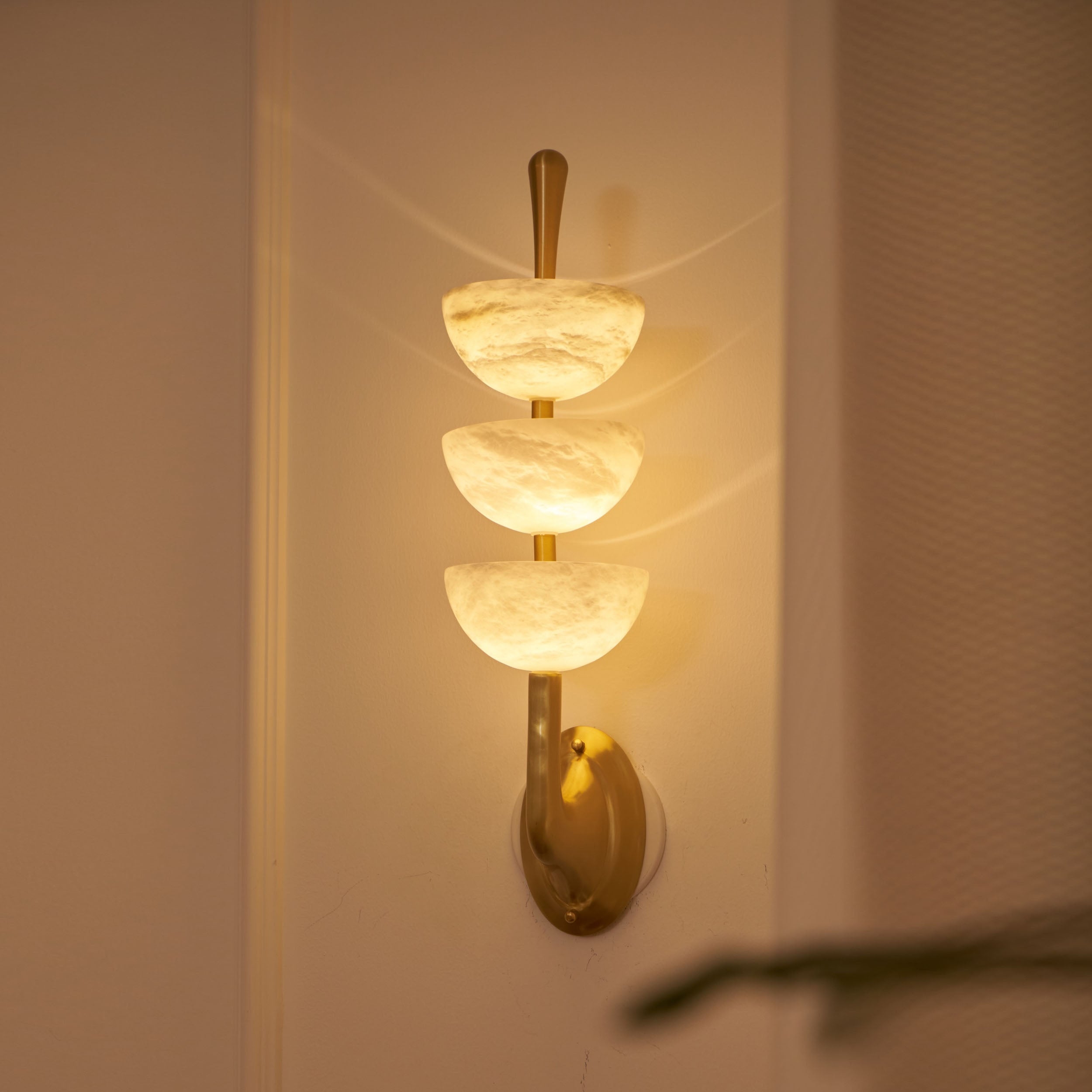 Triple Alabaster Wall Lamp T1789