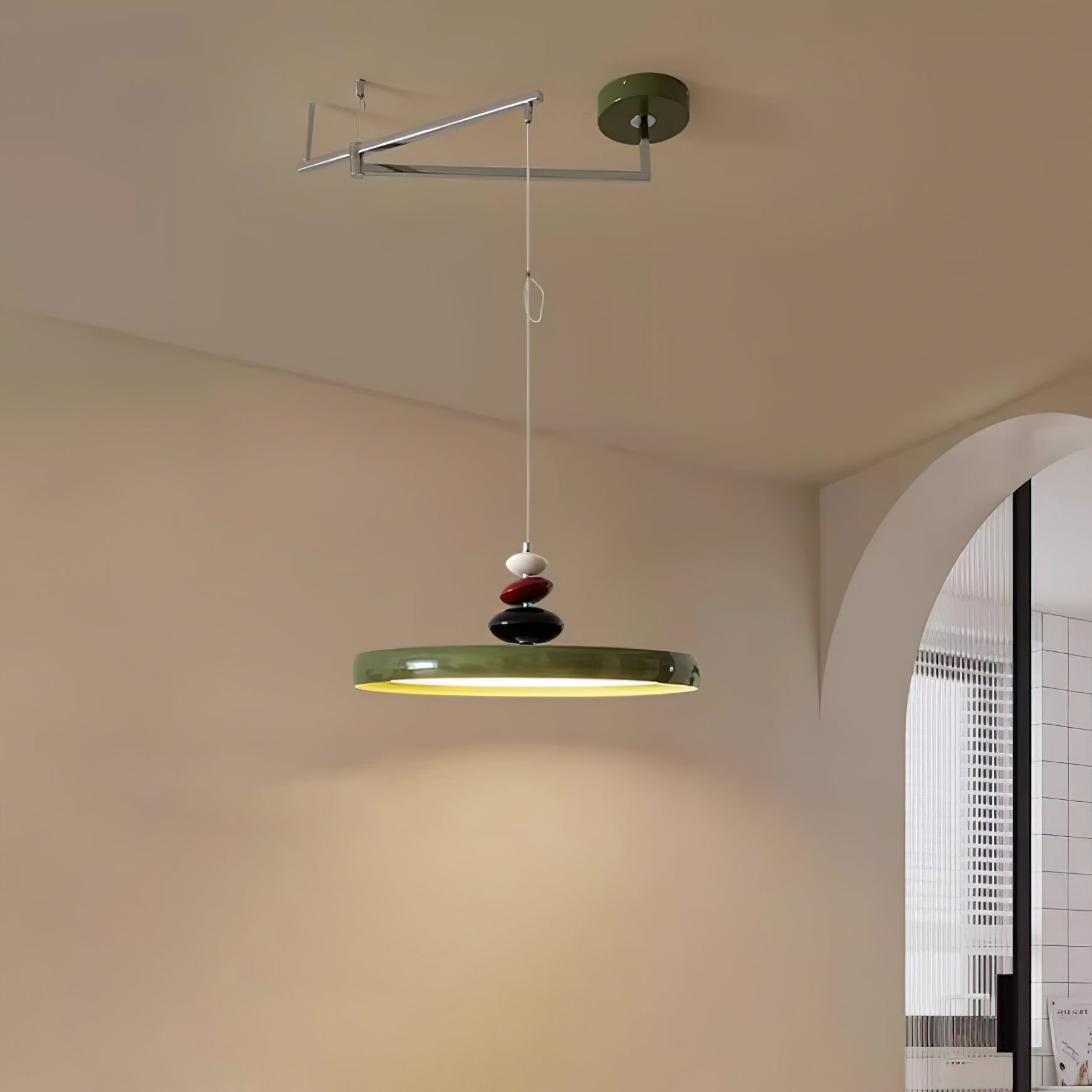 Swing Arm Stone Pendant Light M406