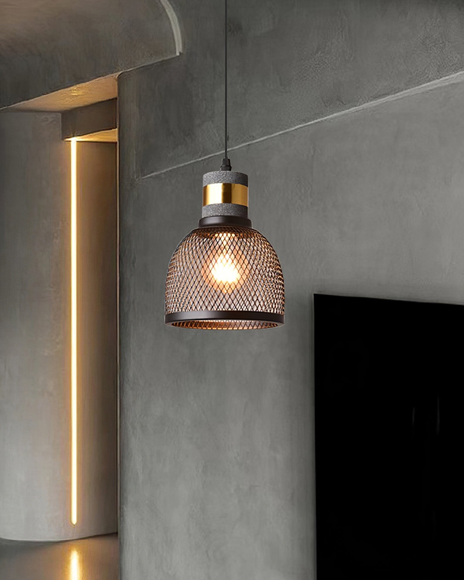 Cement Mesh Pendant Light M566