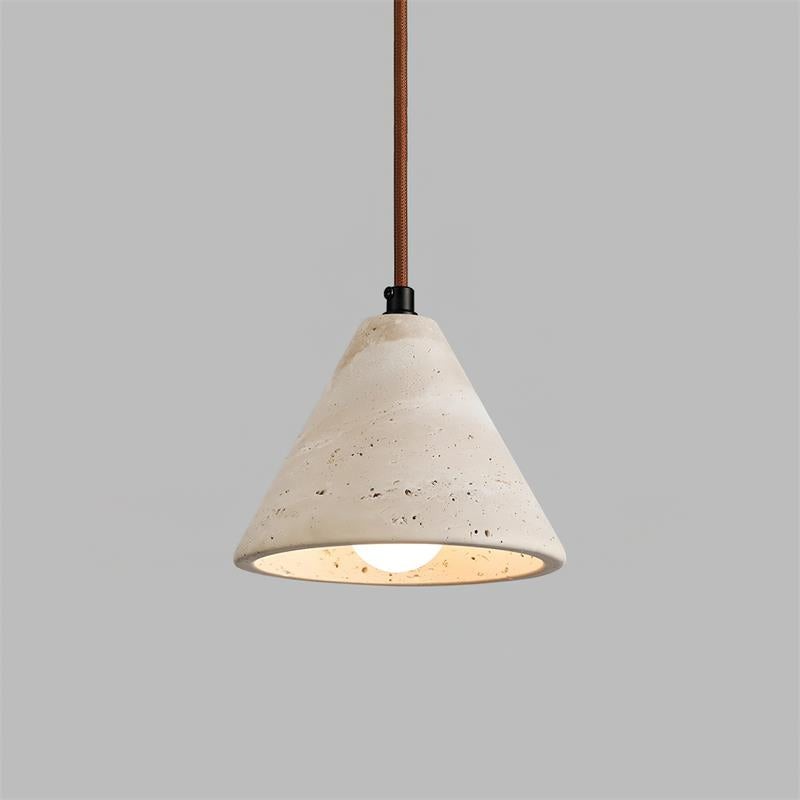 Travertine Cone Pendant Lamp - Minimalist Kitchen Island Light M160