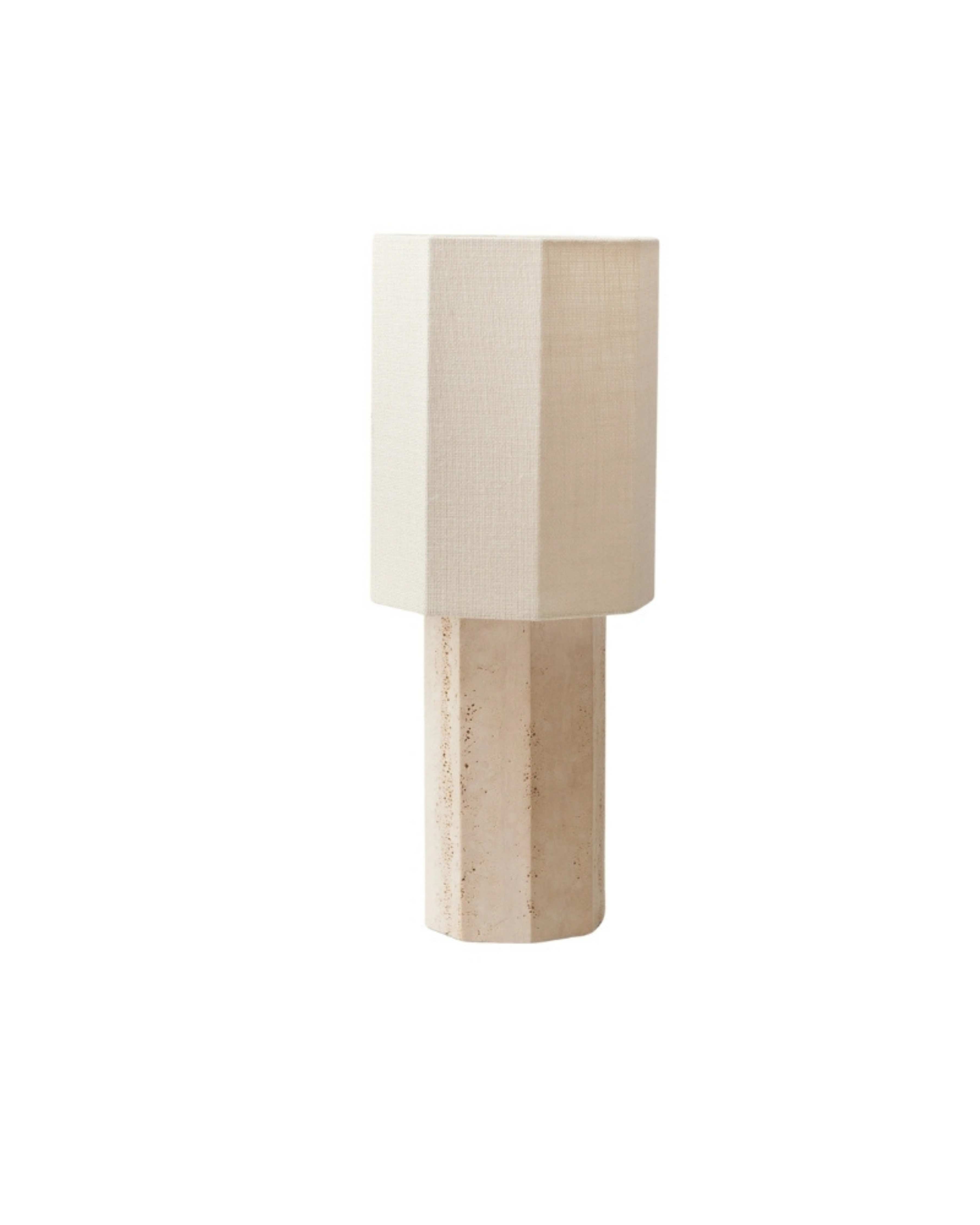 Octagonal Travertine Stone Table Lamp G66
