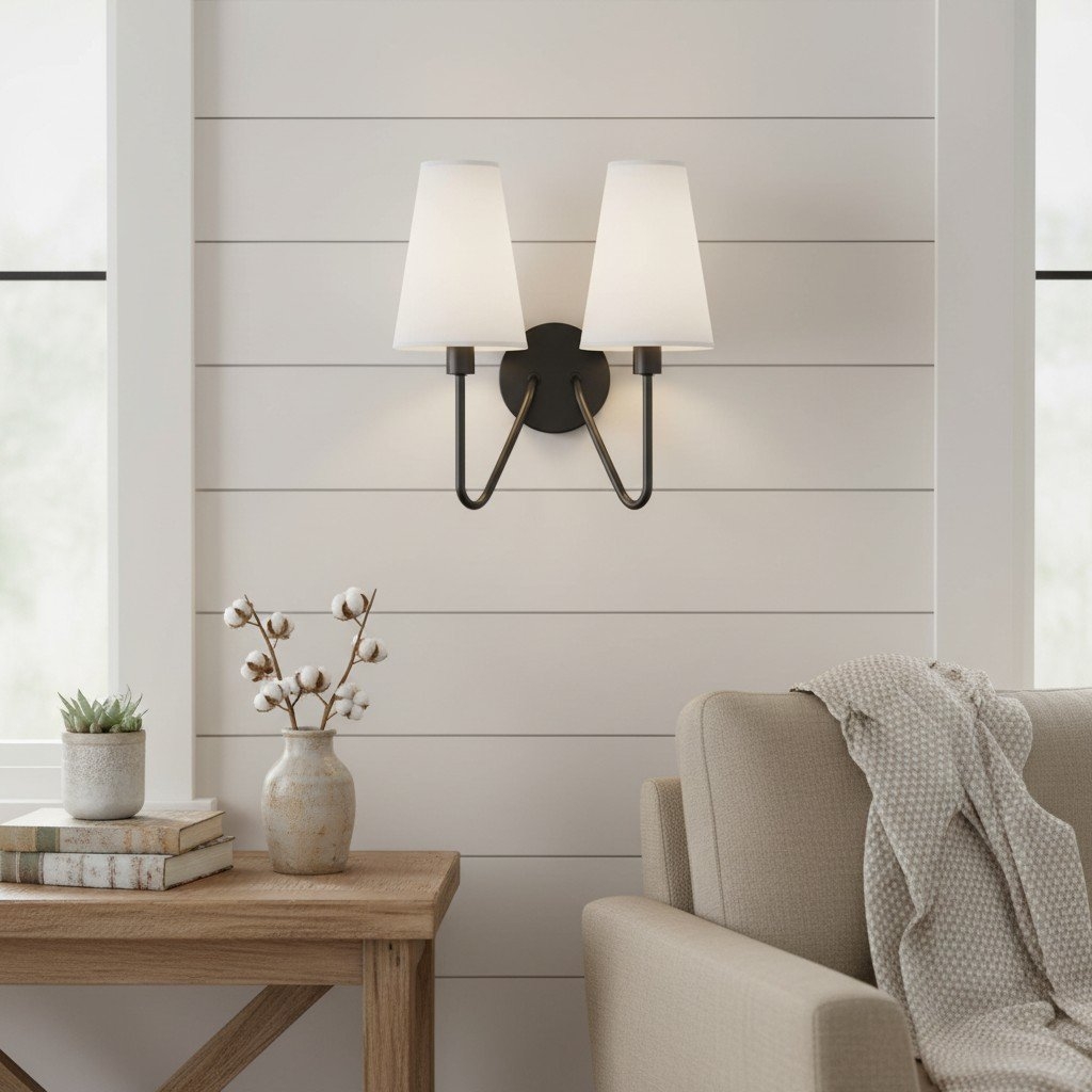 Arcuma Fabric Wall Sconce – Stylish Shade for Bedroom Lighting T500