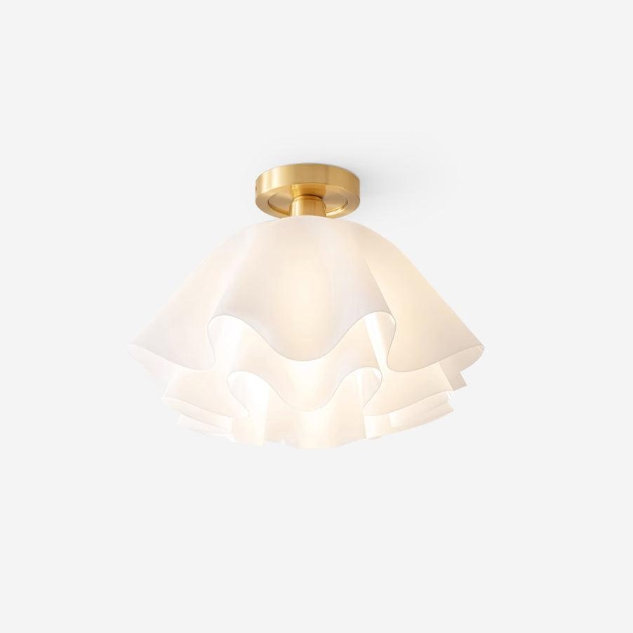 Lustra Pleated Retro Brass Acrylic Ceiling Light T2183