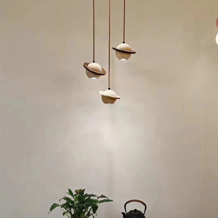 Travertine Planet Pendant Light T2151