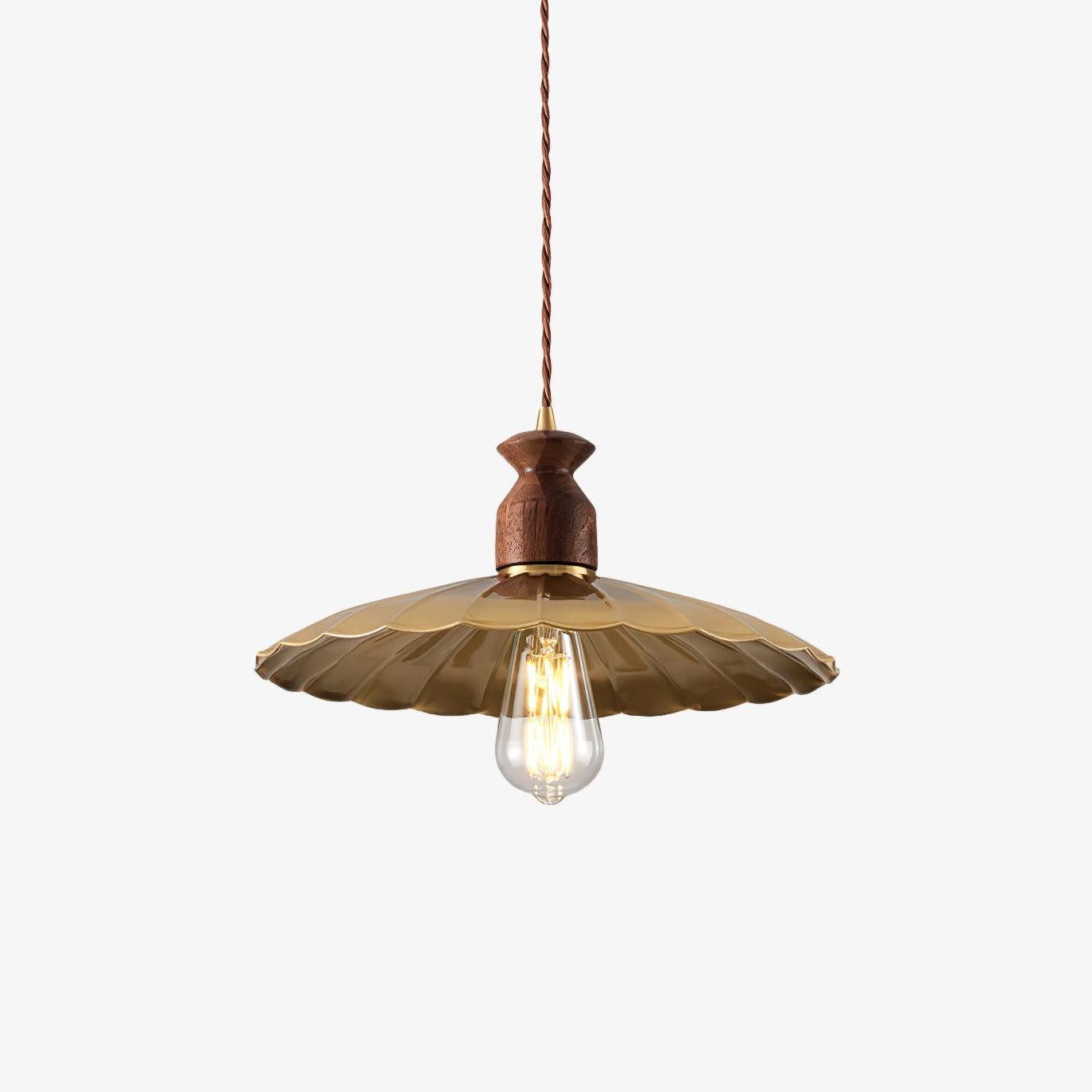 Round Brass Metal Badge Gold Pendant Lamp M569