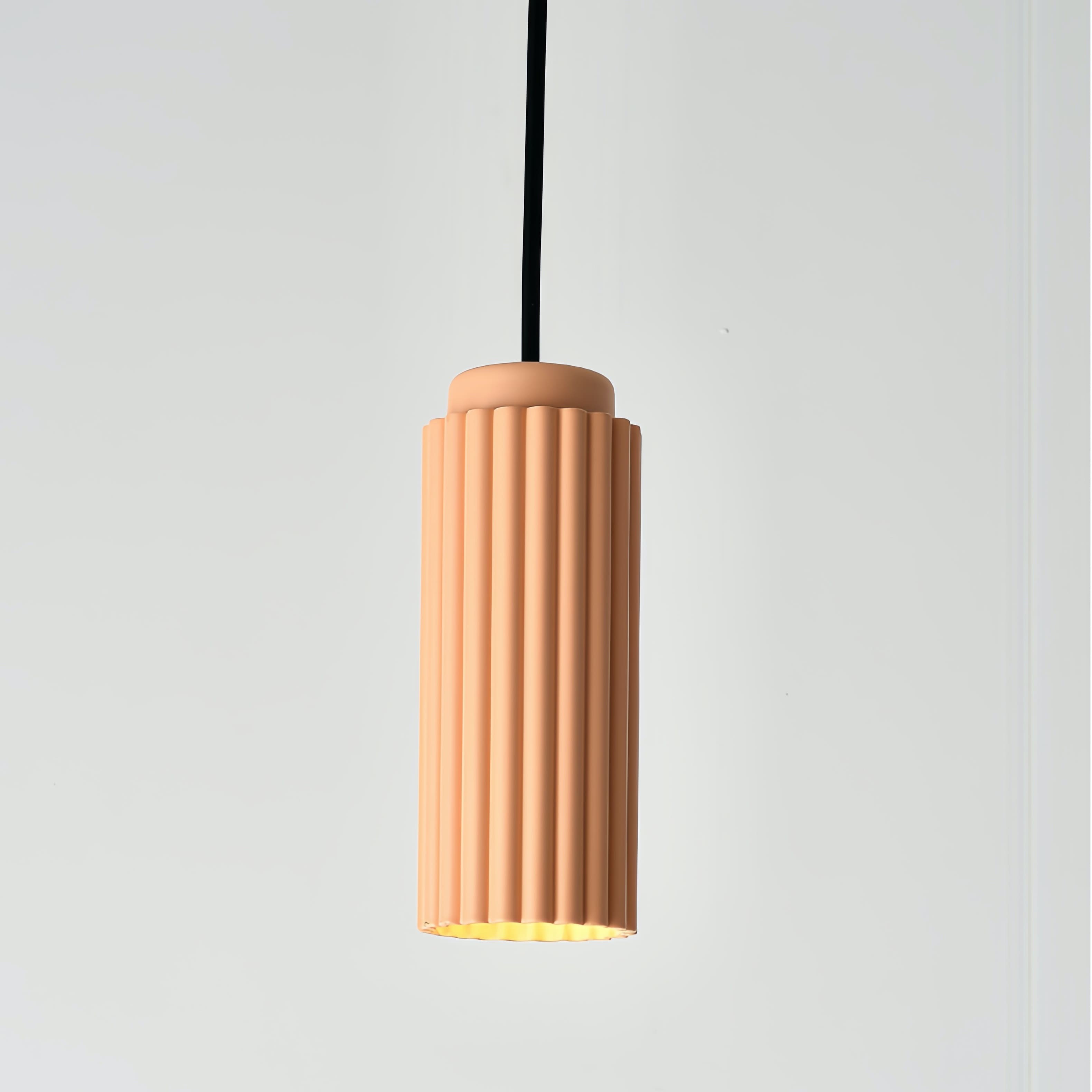 Nordic Cylinder Pendant Light – Textured Minimalist Ambient Lighting S238