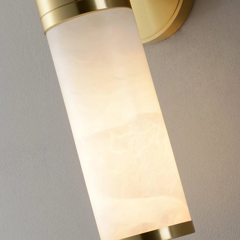 Nexorae Modern Alabaster Wall Lamp Sculptural Vertical Design For Living Room Bedroom Hallway T1136