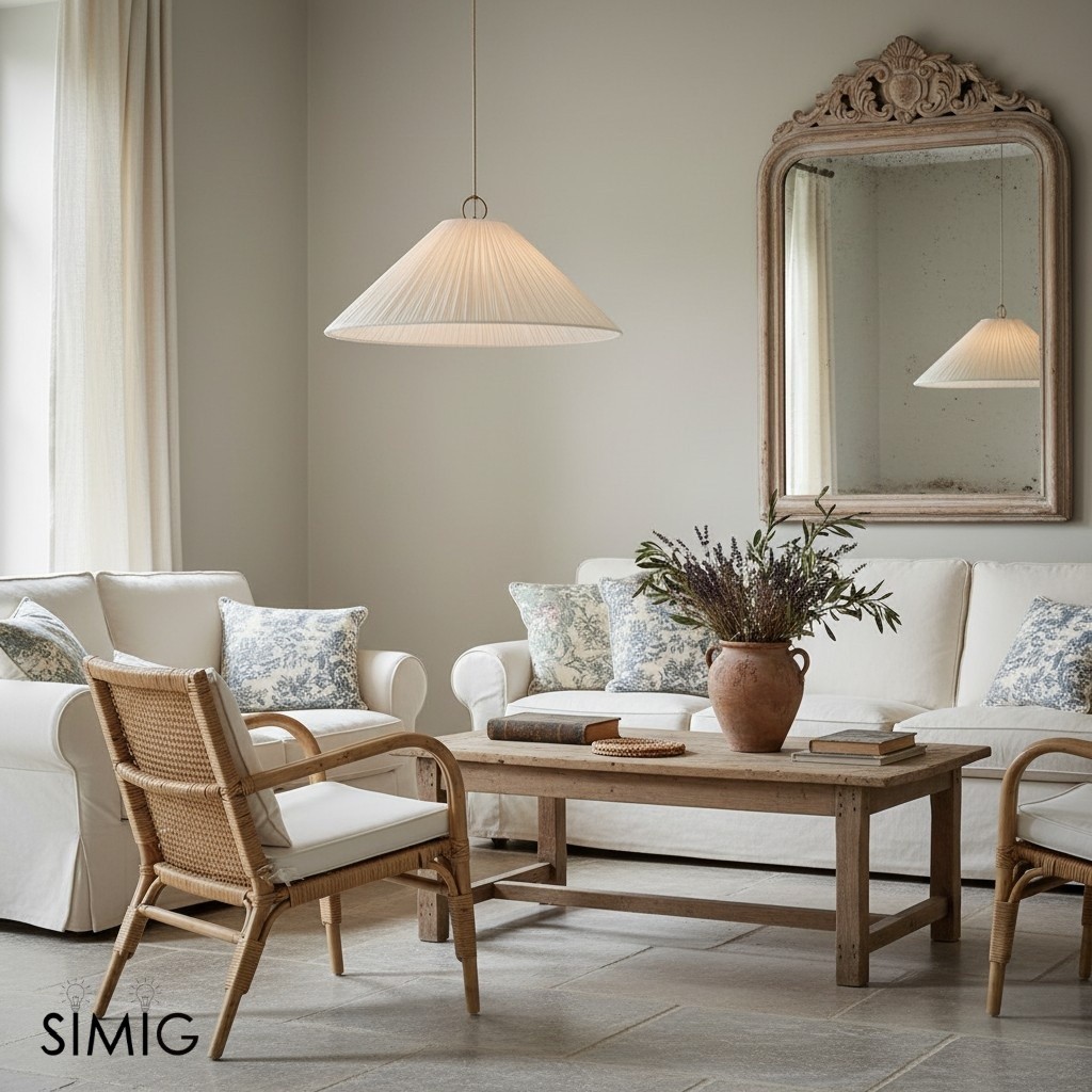Lindi Luminella Oversized Scalloped Pendant Light in Bronze & Linen for Living Room T445