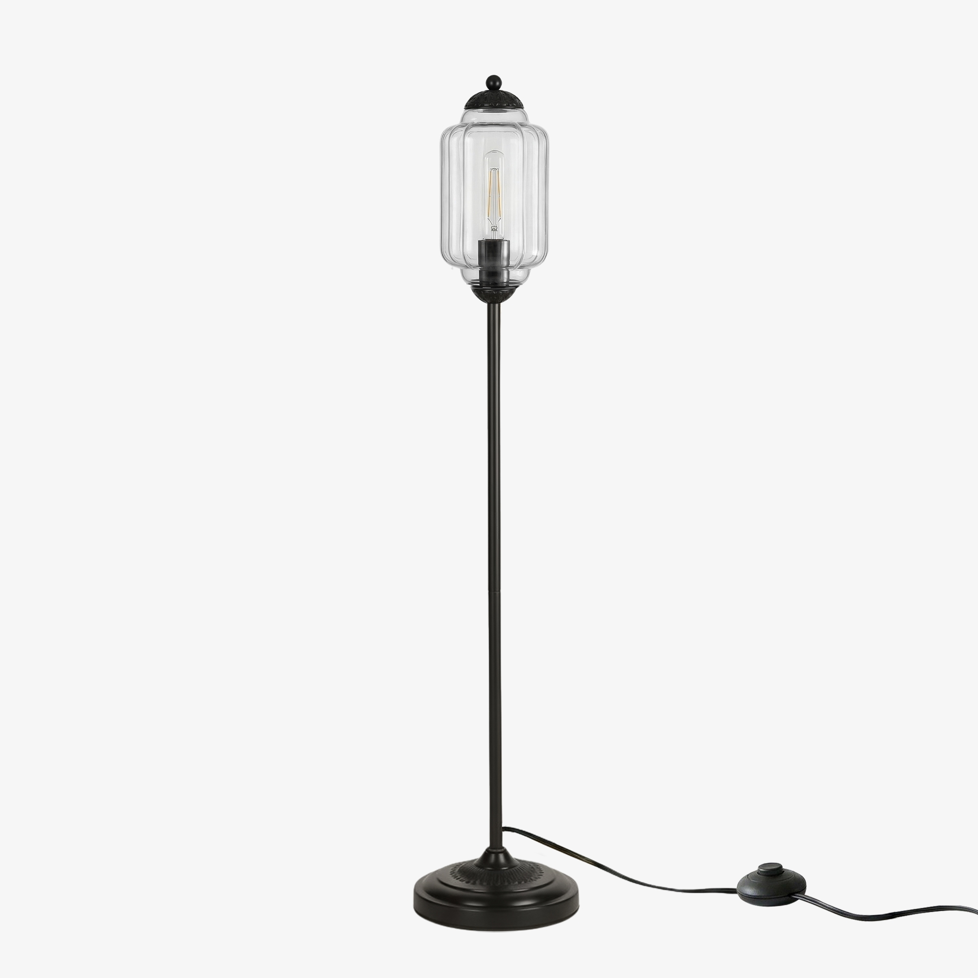 Eloise Pumpkin Glass Floor Lamp - Retro Lighting for Living Room T1169